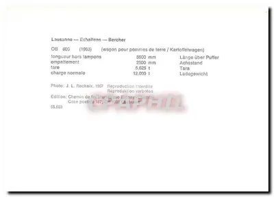 Wagon na ziemniaki — Lausanne — Echallens — Bercher — Turystyczne Kolej Blonay-Chamby — Rewers