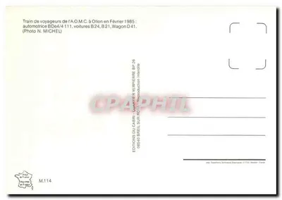 Trem de passageiros da A.O.M.C. em Ollon — Fevereiro 1985 — Edições do Cabri — Verso