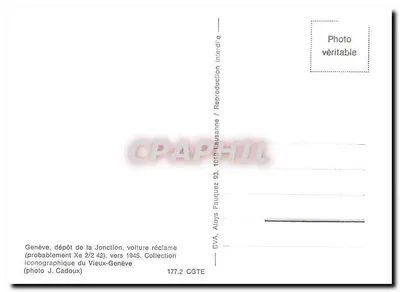 Genebra - depósito da Jonction - carros de propaganda GTE — GTE — Verso