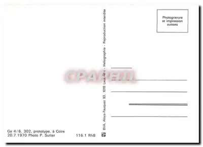 Ge 4/6 302, protótipo — em Coire — BVA, Aloys-Fauquez 93, 1018, 116.1 RhB — Verso