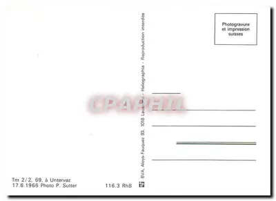 Trem de montanha — locomotiva R.B.E. 69 — BVA, Aloys-Fauquez 33, 1018 Untervaz — Verso