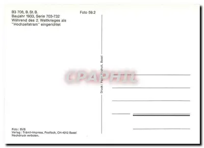Tramway B3 708 — Série 703-732 — Tramway de casamento — Tramway de Basileia — Verso