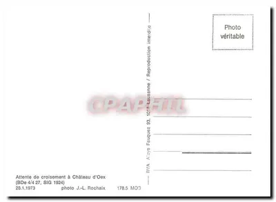 Oczekiwanie na przejazd w Château d'Oex — foto J.-L. Rochaix — 178.5 MOB — Rewers
