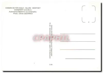 Champéry — Automotriz BDeh4/4 n°12 — Edições do Cabri, BP 26, 06340 Breil-sur-Roya — Verso