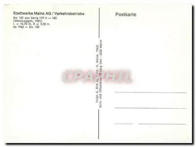 Tramwaj z Mainz — Bw 180, seria 179 II — wydawca Stadtwerke Mainz AG — Rewers