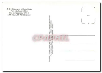 Ponte metálica — RHB - Regional da Alta Broye — Éditions du Cabri, Brel — Verso