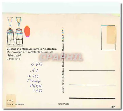 Tram 465 – Museo dei Tram di Amsterdam – Total Photo, n°49 — Verso