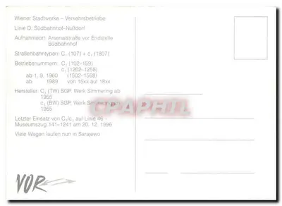 Tramwaj w Wiedniu — Tramwaj C1 nr 107 — Wiener Stadtwerke – Verkehrsbetriebe — Rewers