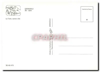 Tramwaj, centrum miasta — Grenoble — Wydawnictwo , nr 38 AB 475 — Rewers