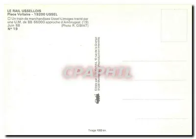 Trem de carga Ussel-Limoges — aproximação de Ambrugeat — Editado por BRI-IO-RAIL — Verso