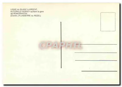 Autorails Verney opuszczające stację Romorantin — Linia Blanc do Argent — Fotografia J.P. Lasserre du Rozel — Rewers