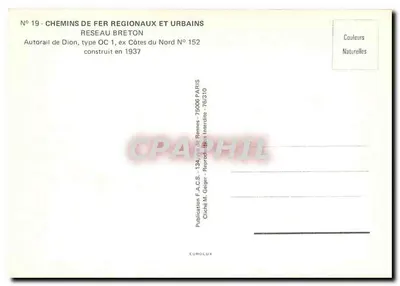 Estação de Dion — Autorail de Dion, tipo OC 1, ex Côtes du Nord N° 152 — Ferrovias Regionais e Urbanas — Verso