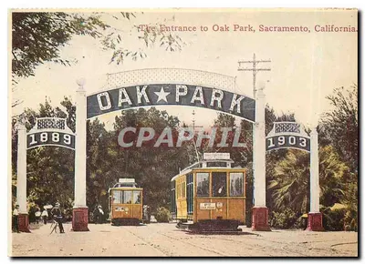 Entrada do Oak Park, Sacramento, Califórnia — 1889-1903 — Pacific Gas & Electric Co.