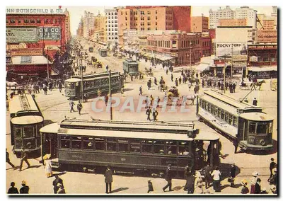 San Francisco, Califórnia — curva dos bondes no Ferry Building — editor Old Trolley Publications, Inc.