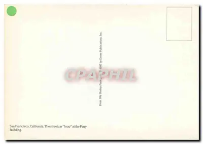 San Francisco, Califórnia — curva dos bondes no Ferry Building — editor Old Trolley Publications, Inc. — Verso