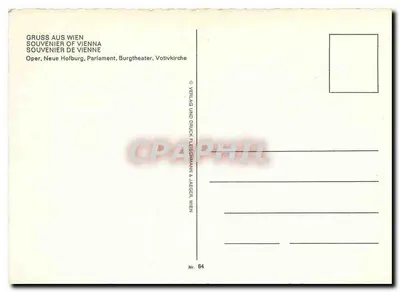 Viena — Local turístico — Verlag und Druck Fleischmann & Jaegen, Viena, n° 64 — Verso