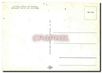 Nuremberg, Plärrer com arranha-céu — Verlag Hans Zöhmleiter, Nuremberg, Nr. 530 — Verso