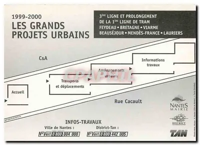 Tramway em Belleveuve — Exposição 'Les Grands Projets Urbains' — Nantes, 1999-2000 — Verso