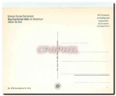 Brig-Visp-Zermatt Bahn — Matterhorn — Rud. Suter AG, Oberdiessbach-Zürich — Reverso