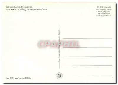 Pendelzug der Appenzeller-Bahn — Szwajcaria — Rud. Suter AG, Zurych — Rewers
