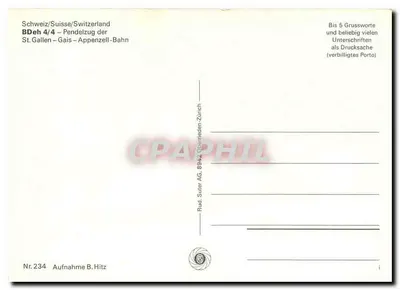 Trem SGA – Pendelzug St. Gallen – Gais – Appenzell – Bahn – Rud. Suter AG — Verso