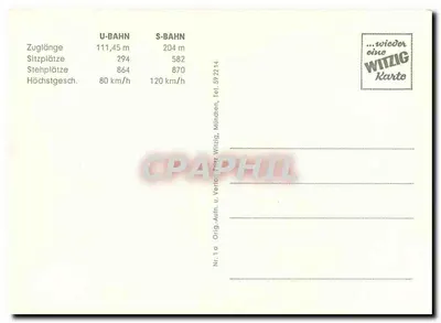 Munique — S-Bahn e U-Bahn — editor Witzig, n° 592214 — Verso