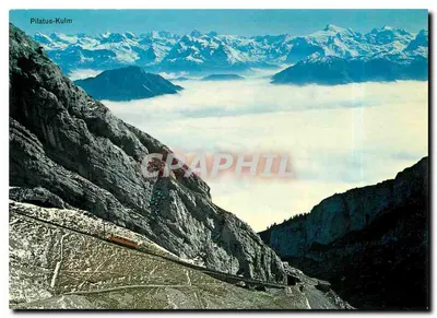 Pilatus-Kulm — vista panorâmica dos Titlis e Urneralpen — editor A. Nüchter, Schwandern GL