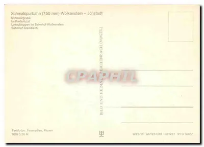 Preßnitztalbahn — Trem de via estreita (750 mm) — editor Feuerößen, Plauen — Verso