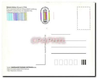 Autobus Solaris Urbino 12 — wydanie specjalne — Vozidla DP Ostrava a.s. — Rewers