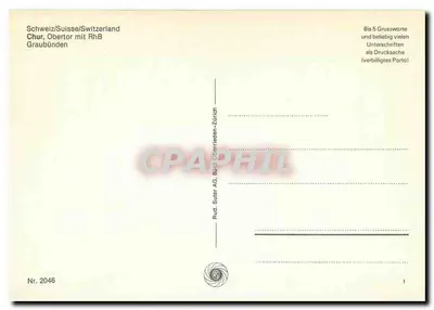 Chur, Obertor com RhB — Rud. Suter AG, Zurique — n° 2046 — Verso