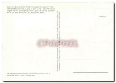 Trem DB Baureihe 913.6 na estação de Munique — Deutsche Gesellschaft für Eisenbahngeschichte e.V., n° 1279/82 — Verso