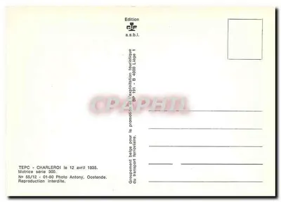 Tramwaj w Charleroi — Motoryzacja seria 300, nr 308 — Wydawnictwo a.s.b.l. — Rewers