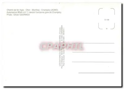 Linia kolejowa Aigle - Ollon - Monthey - Champéry (AOMC) — autokompozycja BDeh 4/4 11 przed dawną stacją Champéry — Wydawnictwo Carpi, Vevey — Rewers