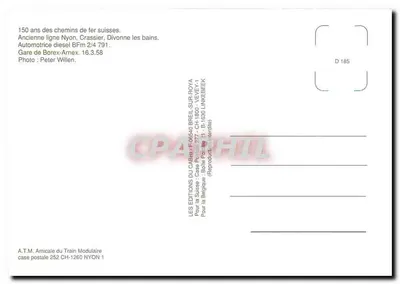 Automotriz a diesel BFm 2/4 791 — Linha antiga Nyon, Crassier, Divonne-les-Bains — Éditions du Cabri, Nyon — Verso