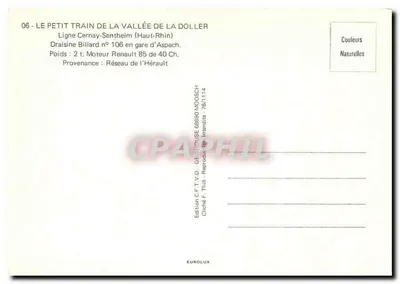 Mały pociąg Doliny Doller — Linia Cernay-Sentheim (Wysokie Rhony) — Wydanie C.F.T.V.D. nr 06 — Rewers