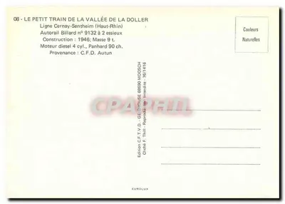 Mały pociąg Doliny Doller — Linia Cernay-Sentheim — Wydawnictwo C.F.T.V.D. - GEISHOUSE — Rewers