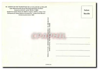Autobus Saurer — Toeristische lijn van de Vallei van de Doller — Uitgave C.F.T.V.D. Geishouse — Achterkant