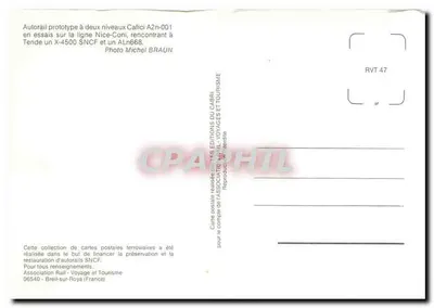 दो स्तर वाला ट्रेन CAFici A2n-001 — निस-कोनी रेलवे लाइन पर परीक्षण — एडिशन डू काब्री — पीछे