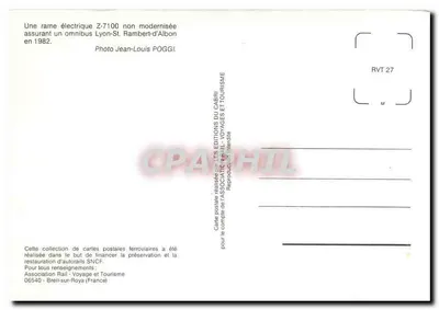 Elektryczny pociąg Z-7100 — Lyon-St-Rambert-d'Albon — Éditions du Cabri — Rewers