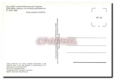 Viaduto de Sisteron — Trem RGP1 modernizados — Éditions du Cabri — Verso