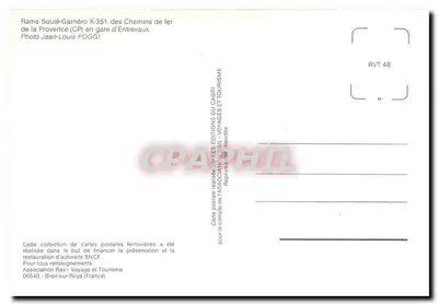 Stacja Entrevaux — Pociąg CP Rame Soulé-Garnéro X-351 — Éditions du Carré — Rewers