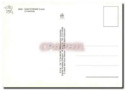 Saint-Étienne — Tramwaj — Wydawca EDM, nr 2606 — Rewers