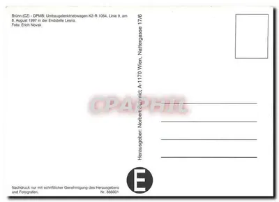 Tramway K2-R 1064 — linha 9, parada Lesna — Brünn (CZ) — Verso