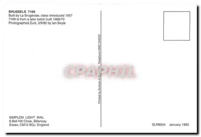 Tramway de Bruxelas — Tram 7169 — Simplon Light Rail — Verso