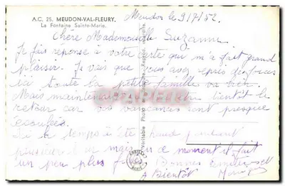 Fontanna Świętej Marii — Meudon-Val-Fleury — A.C. 25 — Rewers