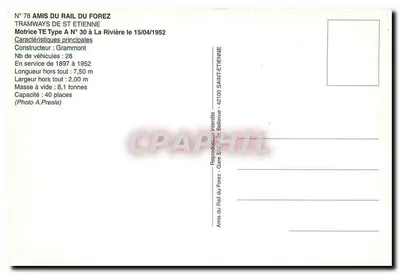 Tramwaje Saint-Étienne — Lokomotywa TE Typ A N°30 w La Rivière — Amis du Rail du Forez — Rewers