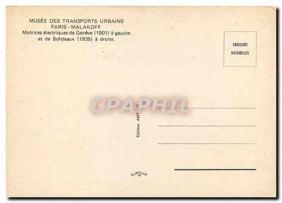 Tramwaje elektryczne — Muzeum Komunikacji Miejskiej w Paryżu-Malakoff — Wydawnictwo Eurolux — Rewers