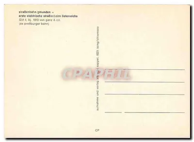 Tramwaj w Gmunden — pierwsza austriacka linia elektryczna — wydawca GM 4, 1913 — Rewers