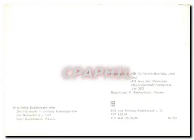 Hotel Internazionale — Jena — 75 anni della tramvia di Jena 1901-1976 — Verso