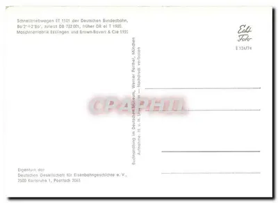 Schnelltriebwagen EF 1101 — Bo'2'+2'Bo' — Niemiecki Muzeum Historii Kolejów — wydawca H. v. H. Umschlag — Rewers